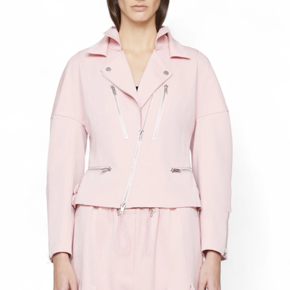 3.1 PHILLIP LIM Twill Knit Moto Jacket